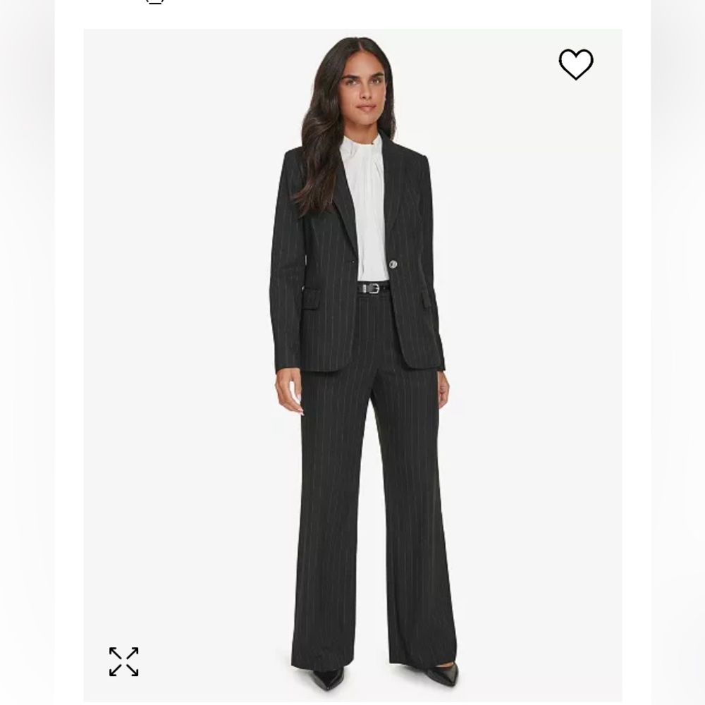 Calvin Klein Black Pinstripe Pantsuit